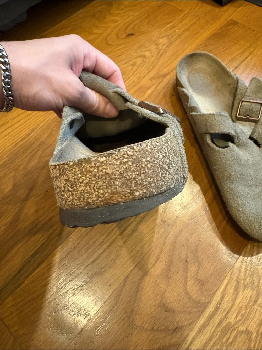 Men’s Birkenstock Suede Leather Slip-On Clog in Taupe